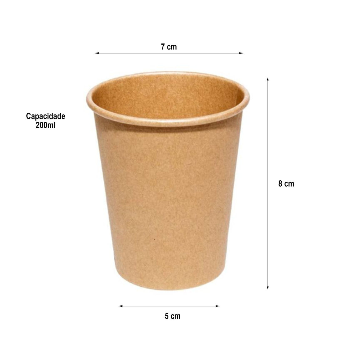 1000 unid Vaso Papel Cartón Café 200 ml 7 oz Producto 100% Ecológico 