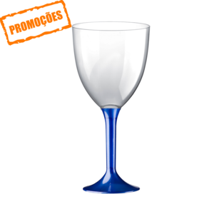Vaso de Agua / Vino MAX PS 300 ml con Pie Azul paquete 100 unidades