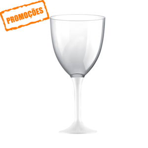 Vaso de Agua / Vino MAX PS 300 ml con Pie Blanco paquete 100 unidades
