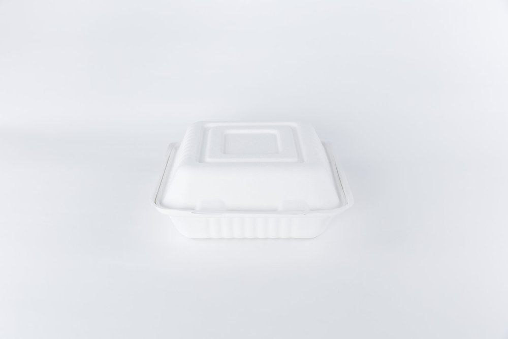 Caixa Hamburguer Biodegradável Branco 15x15cm
