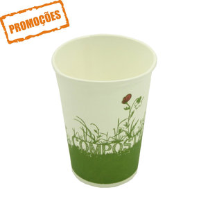 Copo Cartão Green Cup - 100 % Biodegradável 250ml - Caixa Completa 1000 unidades