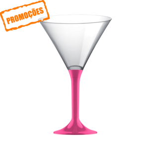 Martini Glass PS 185 ml with Fuchsia Support pack 100 units