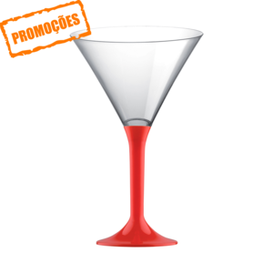 Martini Glass PS 185 ml with Red Support pack 100 units