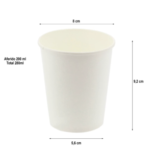Gobelet en Carton Blanc 280ml (9Oz) avec Couvercle Sans Trou Blanc - Boîte Complète 1000 unités