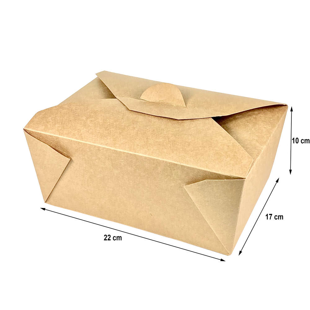 Take Away Box Kraft 96OZ / 2880ml - Pack 25 units