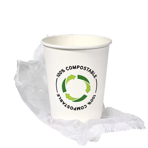 Gobelet carton Hotel 100%compostable en sac/ bio PLA 210ml (7OZ) Paquet 50 unités