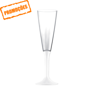 Gobelet flute Champagne PS 160 ml à Pied Blanc paquet 100 unités