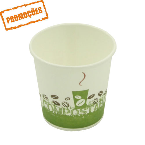 Copo Cartão Green Cup - 100 % Biodegradável 100ml - Pacote 50 unidades