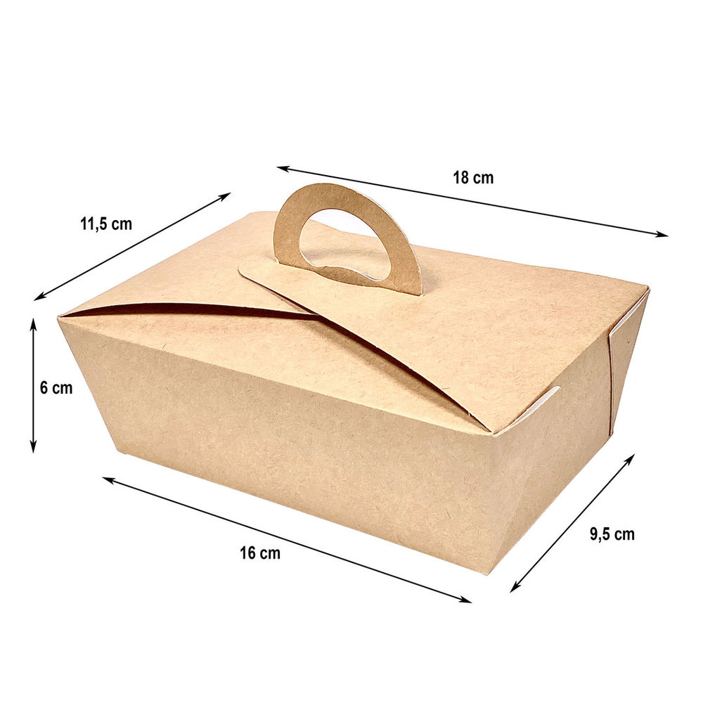 Caja De Menú Mediana Con Asa 1000ml