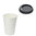 White Paper Cup 360ml (12Oz) w/ Cover w/ Hole "To Go" Black - Pack 80 units