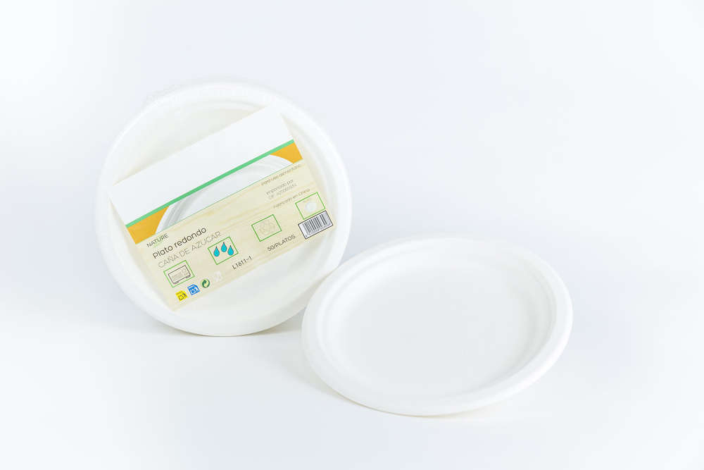 Prato BIO Branco Cana de açucar 26cm