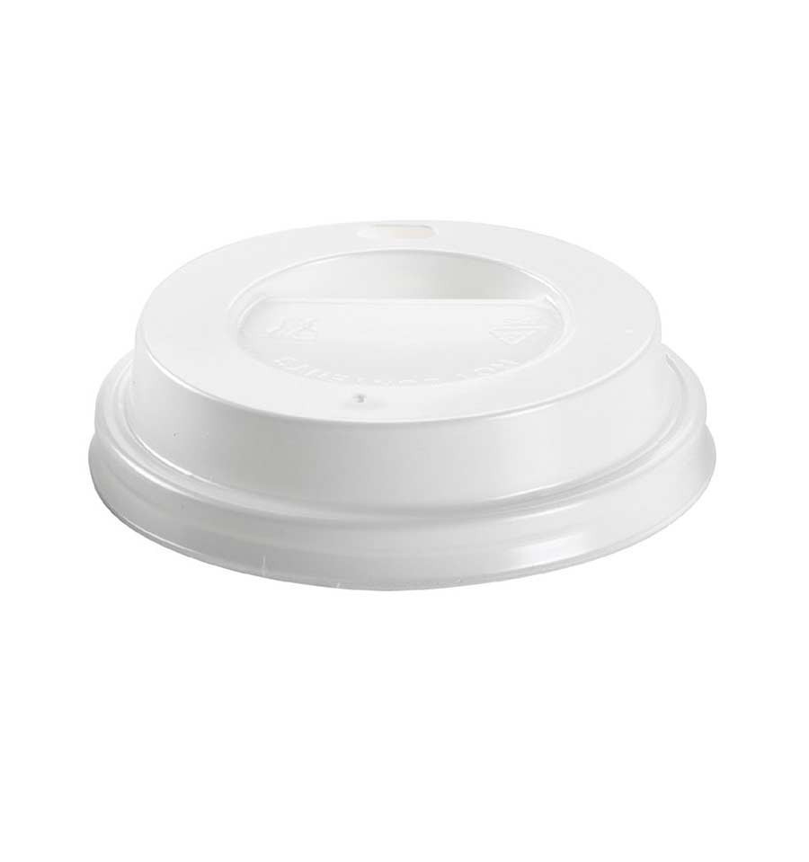 Tapa con Aguero para vaso cartón 205ml (7Oz) Blanco cja 1000 unid