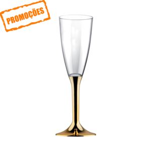 Gobelet flute Champagne PS 120 ml à Pied de Or paquet 100 unités