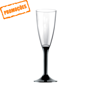Gobelet flute Champagne PS 120 ml à Pied Noir Boîte Complète 800 unités