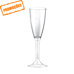 Gobelet flute Champagne PS 120 ml à Pied Transparent paquet 100 unités