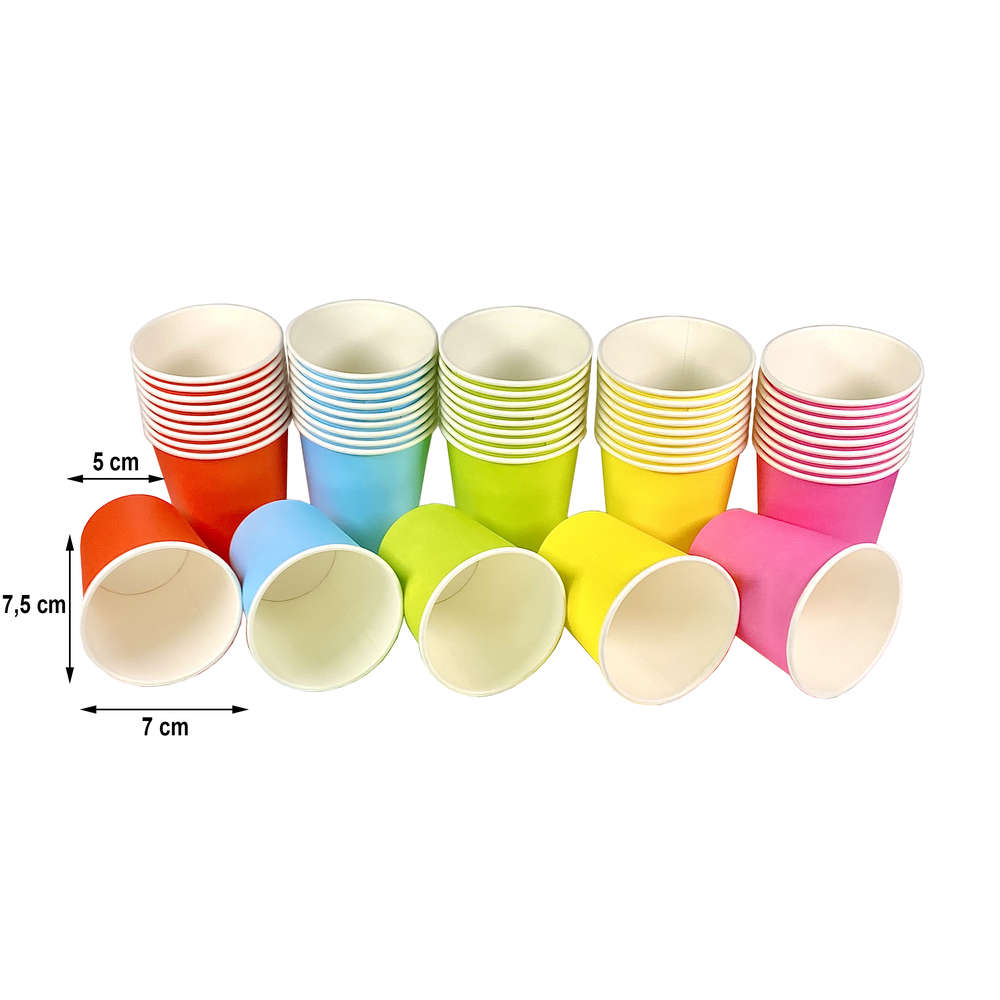 Gobeletes en Carton 7Oz 210ml Couleurs Assorties