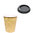 Paper Cups 192ml (6/7Oz) Kraft w/ Black Lid “To Go” – Pack 50 units