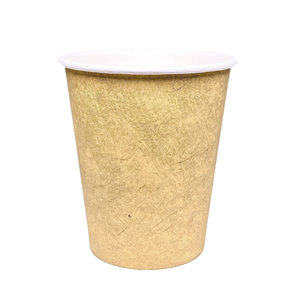 Vaso de Cartón 240ml (8Oz) Kraft c/ Tapa “To Go” Blanca  – Paquete 50 unidades