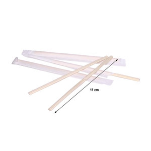 110mm Bamboo Coffee Stirrer Emb Individually - Complete Box 5000 units