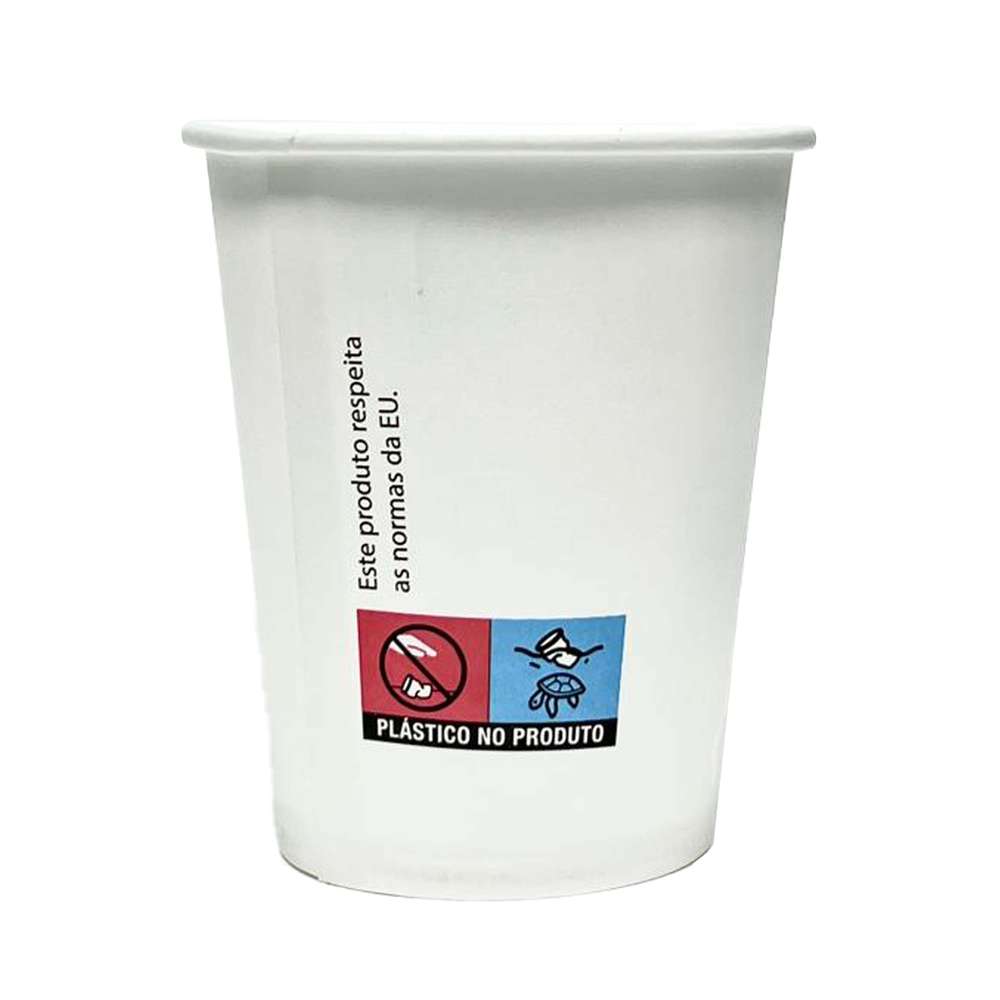 Gobelet en carton blanc 7oz - Marquage UE - Pochette 50 unités