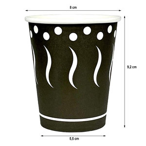 Copo Cartão Eco Estampado Preto 240ml (8Oz) – Caixa Completa 1000 unidades