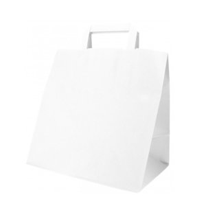 Saco de papel branco asa plana 28x17x29- Caixa Completa 250 unidades