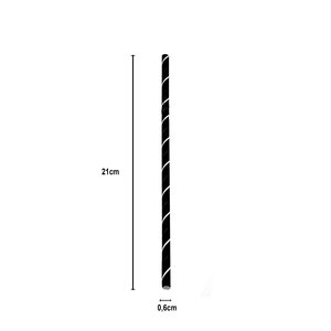 Paille Papier Souple Noir et Blanc 6x210mm