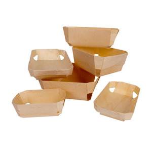 Cuvete de Madeira 175x105x37mm C/ Papel Vegetal - Pacote 50 unidades