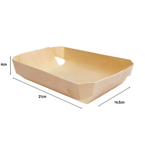 Cuvete de Madeira 210x145x40mm C/ Papel Vegetal - Caixa Completa 220 unidades