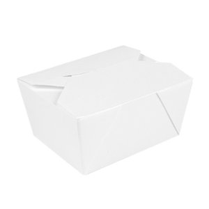 Boîte à emporter blanche 625 ml sans plastique - Boîte complète 270 unités