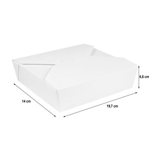 White Take Away Box 1790ml Plastic Free - Complete Box 120 Units