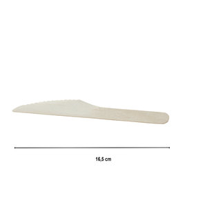 KIT Fourchette+Couteau Bois+Serviette Eco 165mm - Boîte 600 Unités