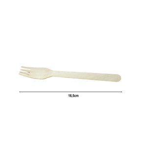 KIT Fourchette+Couteau Bois+Serviette Eco 165mm - Boîte 600 Unités