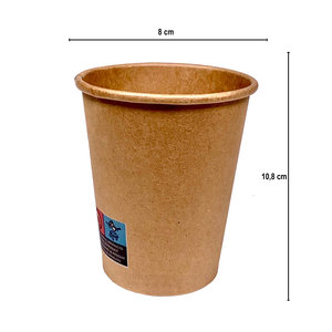 Paper Cups 350ml (12Oz) 100% Kraft With Card Cover - Box of 2000 units