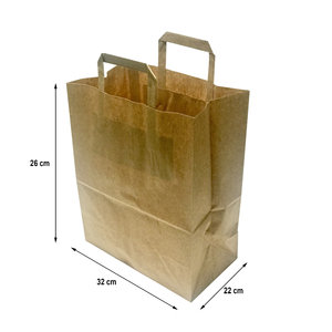Bolsa asa plana 32x26+22 Kraft